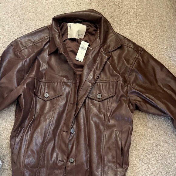 The Weston Faux Leather Boyfriend Jacket by Pilcro - Picture 1 of 7